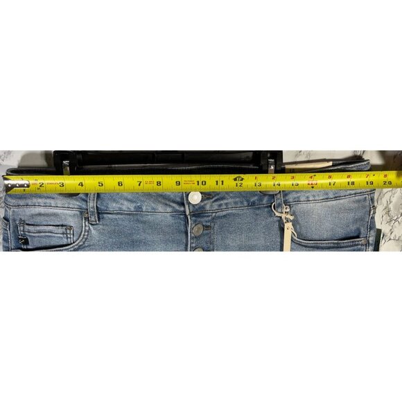 Kancan Womens High Rise Denim Shorts Size 18 Distressed Ripped Style Blue - Picture 5 of 7